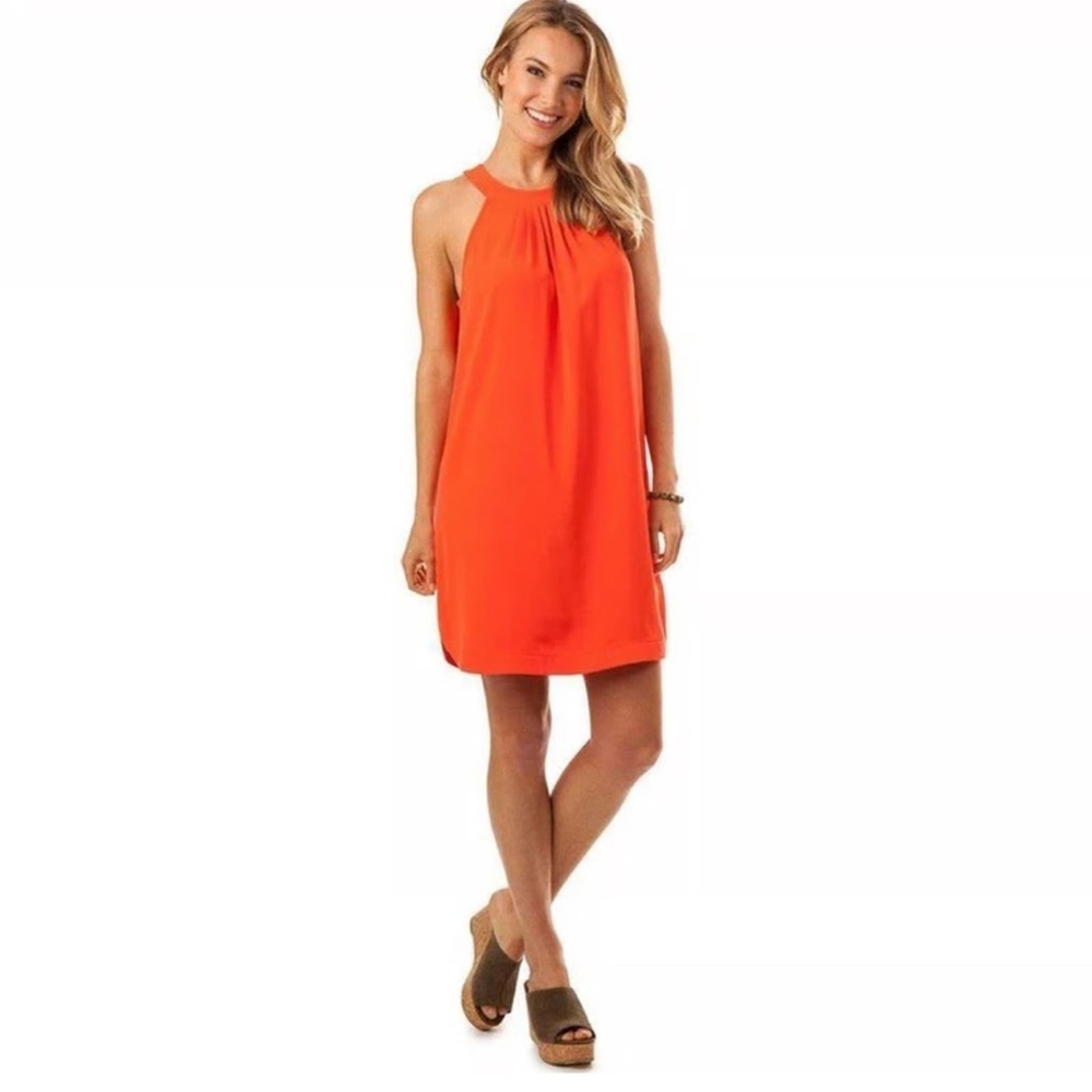 Orange Sleeveless Southern Tide End Zone Game Day Dress Sz Medium
